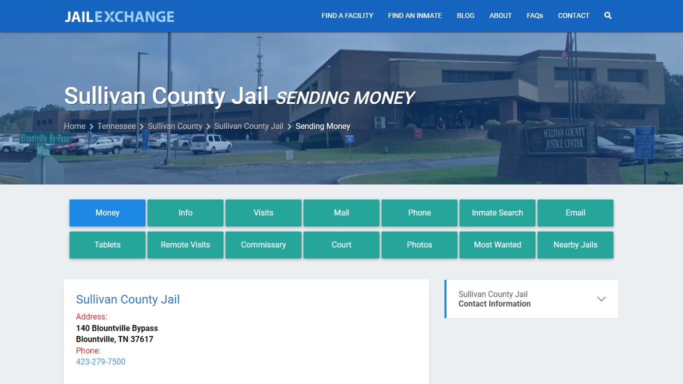 Send Money to Inmate - Sullivan County Jail, TN - Jail Exchange